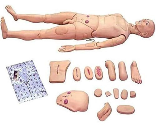 Professionell 170 cm kroppsstorlek patientvårddocka, för omvårdnadsdocka, män och kvinnor utbytbar träning HLR-simulator
