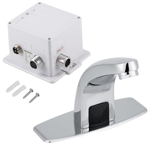 Mtlavishness Automatic Infrared Sensor Faucet Touchless Tap with Control Box Zinc Alloy and Brass Construction Finish for Kitchen Bathroom Sink Cold e AC220V Power Supply