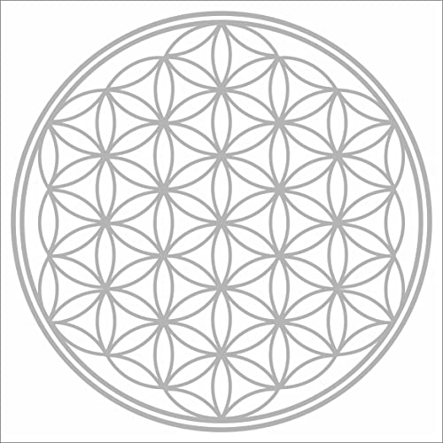 JINTORA Etiqueta para el Coche - Etiqueta engomada - Flor del árbol de la Vida - 99x99 mm - JDM - Die Cut - Coche - Ventana - Laptop - Ventana - Plateado