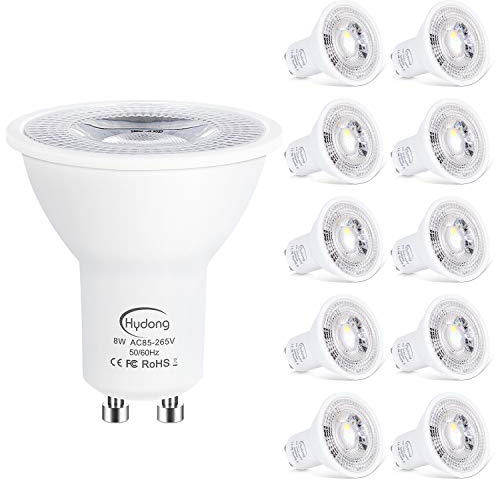 GU10 LED Warmweiss 8W Birne Nicht Dimmbar 720 Lumen LED Lampe Ersatz für 70W Halogenlampen, 2700K, 120° Abstrahlwinkel Spotlight, AC 85V-265V, 10 Stück