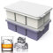 Mossime Large Ice Cube Moulds - 2 Packs Extra Large Ice Cube Tray with Lid, 2 Inch Easy Release Silicone Ice Cube Trays, BPA Free Big Ice Cube Mould for Whiskey & Cocktail Square Ice Cubes (2 Colors)