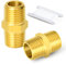 ERGAOBOY 2 pièces 1/4 x 1/4 Laiton BSP Mâle Hex Mamelon Raccord, Mâle à Mâle Connecteur Droit