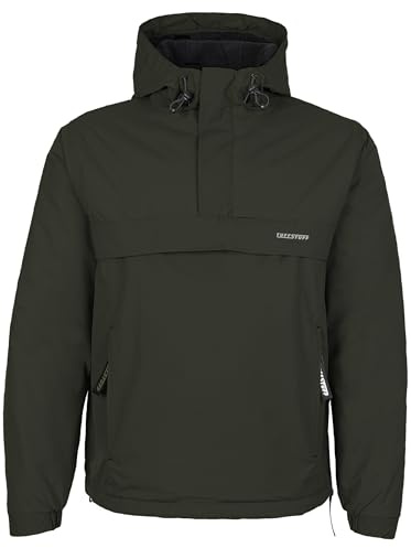 TuffStuff - Sutherland Lined Windbreaker - Size Medium, Green - Waterproof, Windproof & Breathable - Adjustable Hood & Reflective Details - with Fleece Lining & Taped Seams - Lightweight Mens Jacket