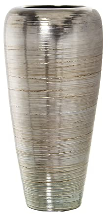 Vaso da pavimento in ceramica in argento 35 x 71 cm