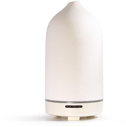 JESMAY Aroma Diffuser für Ätherische Öle, 120ml Premium Luftbefeuchter Duftöl Diffuser Keramik Raumduft Diffuser, BPA-Frei Ätherische Öle Diffusor für Schlafzimmer, Büro, Spa(Weiß)