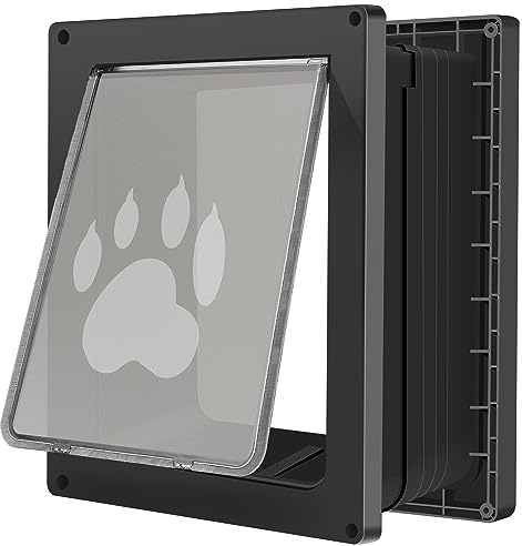 CEESC Große Hundetür für Wand, wetterfeste Haustiertür für Katzen und Hunde bis zu 45,4 kg, langlebig, Teleskop-Tunnel, Schnappverschluss im Lieferumfang enthalten (groß)