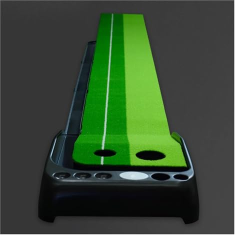 XPLKQXE Golf Putting Matte/Abschlagmatte Trainer Schlagmatten Schrägmatte,Golf-Pong-Spiel-Set, Putting-Matte, Ball-Rückgabe, Indoor- Und Outdoor-Golf-Putter (Farbe : Grün, Größe : 98.4x15.3in)