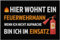 OM3® lustige Fußmatte mit Spruch - Hier wohnt EIN Feuerwehrmann - Feuerwehr - rutschfest & waschbar - 60x40cm -