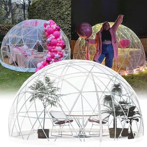 Tenda trasparente a cupola da giardino, 3,7 m, trasparente, cielo stellato, per campeggio, esterni, resistente alle intemperie, per cortile, baldacchino, gazebo, serra, 2,9 m