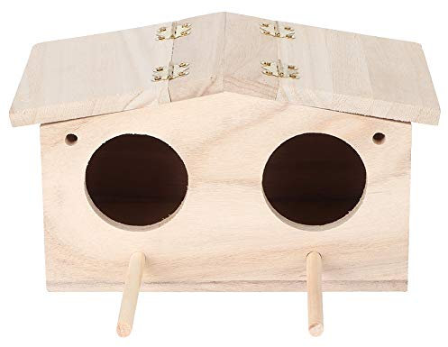 Nidos de Pájaros de Madera para Mascotas, Casa, Caja de Cría, Jaula, Accesorios para Loros, Golondrinas, Encantadora Cabaña de Troncos, Refugios Atractivos Ventilados,