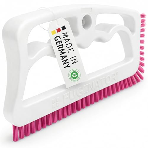 FUGINATOR® | Fugenbürste für Bad, WC & Küche – Handliche Bürste zur Fugenreinigung von Wand- & Bodenfliesen – Effektive Spaltreinigungsbürste für Enge Zwischenräume – Made in Germany – Weiß/Pink