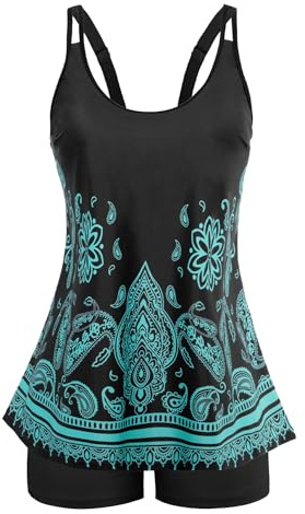 Bathing Suits for Women Adjustable Straps Long Torso Tankini Sets Classic Beach Swimwear Swimsuit X-Large
