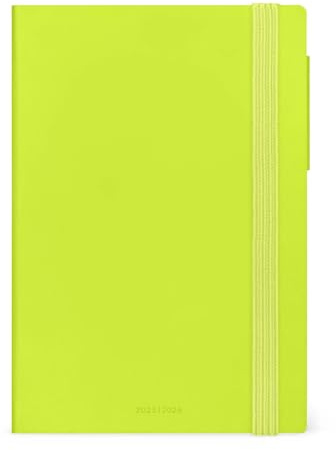 Legami Daglig dagbok 2025–2026, Chartreuse, 16 månader, dagbok från september 2025 till december 2026, elastisk stängning, FSC-certifierat papper med månadsplanerare, 12 x 18 cm