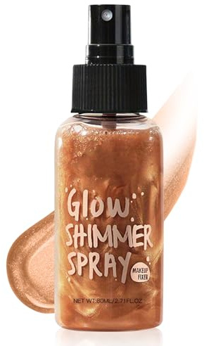 Shimmering Body Oil, Body Glitter Öl, Body Shimmer Luminizer Körperöl, Flüssiger Highlighter Bodylotion, Natürliche Feuchtigkeit Body Glitzer Creme, Körper Schimmer Öl für Alle Hauttypen (Bronze Gold)