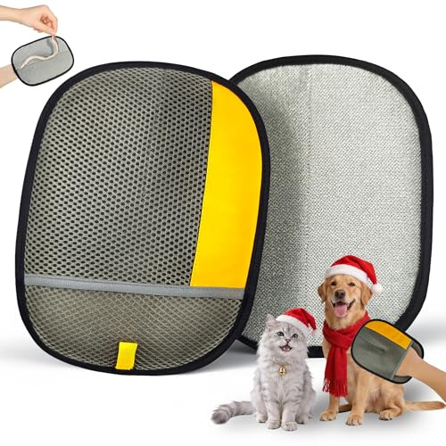 YOSEPATI Guantes Removedores Pelo Mascotas, para Quitar el Pelo de Gatos y Perros, Quitapelos para Mascotas, Sofá, Alfombras, Ropa y Asientos de Coche (Gris)