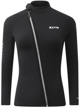 ZCCO Trajes de neopreno Chaqueta superior Trajes de neopreno Mujeres Hombres Traje de neopreno Chaqueta Manga larga Cremallera frontal Trajes de neopreno (Top de woven, S)