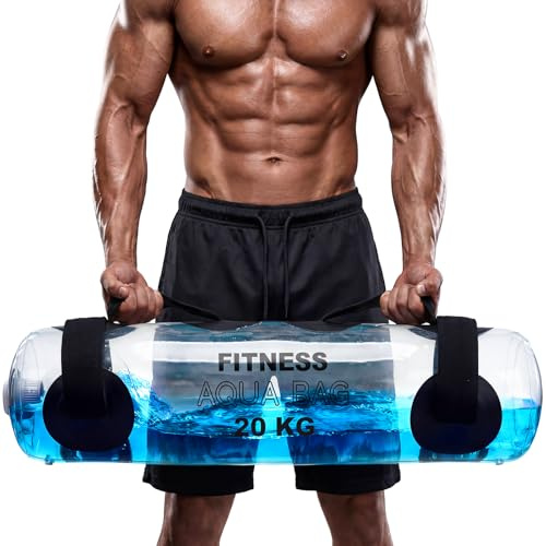 Water Weights Aqua Bag, 44 lbs - Adjustable Portable Water Weight Workout Sandbag Alternative Stability Fitness Equipment for Strength Core Balance Training Full Body Exercise Home Gym