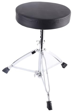 Walfront Taburete Plegable para Batería, Trono Acolchado de Altura Ajustable, Asiento Resistente para Bateristas, 42,5-55 Cm, Uso Universal