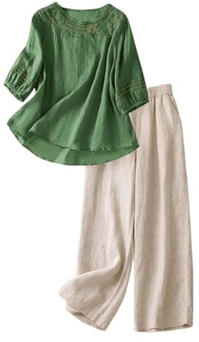 Ropa de Mujer Verano Original Moda Conjunto de 2 Piezas Cintura Alta Pantalon Y Blusa Color Sólido Suave Y Cómodo Vacaciones Ropa De Deportivo Conjunto Mujer Vestir Dos Piezas Talla Grande