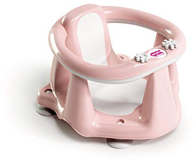 OKBABY Flipper Evolution Seggiolino da Bagno Anello con Seduta in Gomma Antiscivolo per il Bagnetto del Neonato, 6-15 Mesi (13 kg), Rosa