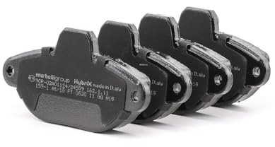 metelligroup 22-0159-1 Pastiglie Freno Anteriori E Posteriori, Made in Italy, Pezzo di Ricambio per Auto/Automobile, Kit da 4 Pezzi, Certificate ECE R90, Prive di Rame