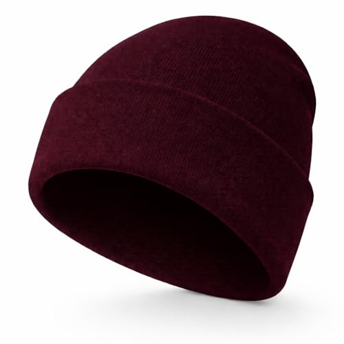 WS UK Kids Beanie Hat - Unisex Slouch Winter Woolly Turn Up Knitted