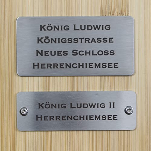 Türschild, Klingelschild, Infoschild, Namensschild, Typenschild, Warnschild, Firmenschild und Briefkastenschild (Hinweisschild) Edelstahl - 1-5 Zeilen…