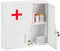 Relaxdays Medizinschrank, abschließbar, 5 Fächer, Stahl, HBT 53 x 53 x 14,5 cm, Medikamentenschrank, Arzneischrank, weiß