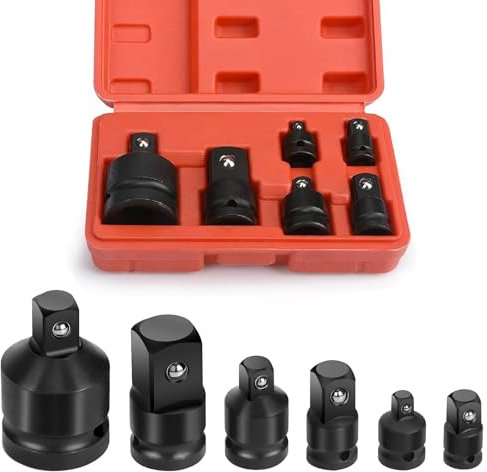 Adamyee Juego de 6 adaptadores de llave de vaso de impacto, juego de adaptadores de enchufe reductor para llave dinamométrica, taladro eléctrico, trinquete de 1/2,1/4 pulgadas, 3/4 pulgadas, 3/8