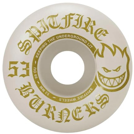 Spitfire Skateboard Wheels Burners 53mm 99A White/Gold
