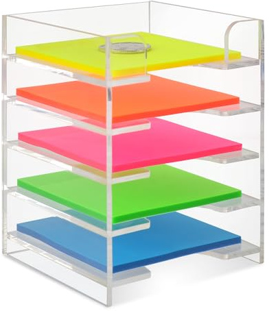 3x3 Inch Acrylic Sticky Note Holder For Desk Colorful Sticky Notes Holder Post It Note Holder Multiple Sticky Notepad Organizer Self Stick Note Pad Holder For Office Home School（No Sticky Notes）
