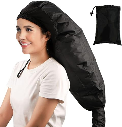 Bonnet Hair Dryer Hood Diffuser Attachment, Soft Adjustable Dryer Cap with Headband, Heat Protector Hair Drying Hoods, Conditioning Oiling and Hair Drying