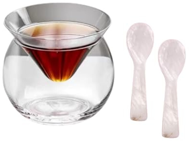 RYHMHA Kaviarskål i glas elegant kaviar serveringsskål set – generell användning Martini, Margarita, cocktailkylare