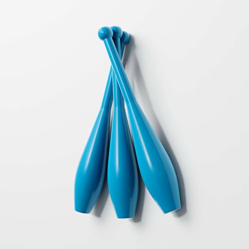 Play Juggling Set di 3 Clave Giocoleria Prima Monoscocca - Bilanciamento Perfetto per Principianti ed Esperti - Blu