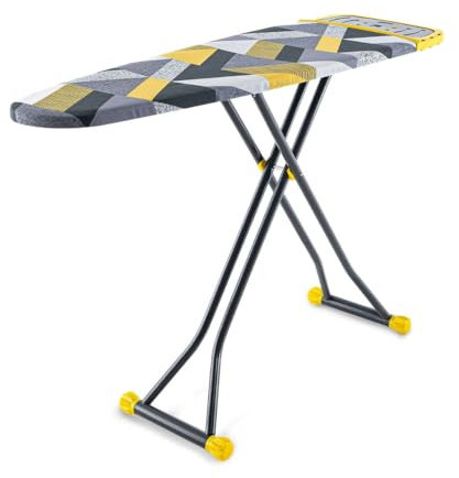 Paluplus Asse da Stiro Pieghevole di colore Lilla e Rosa, Misura 137X37 cm, Altezza Regolabile in diverse Posizioni, Tavola da Stiro Salvaspazio con copriasse e Poggia Ferro da Stiro -648F