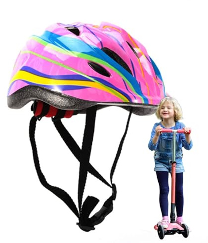 Cykelhjälm för barn | justerbara cykelhjälmar för småbarn | Lätt och ventilerande säkerhetscykelhjälmar | Säkerhetshjälm för skridskoåkning Scooter cykel för 5-10 år gamla pojkar flickor