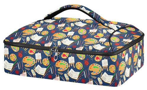 JUMBEAR Dischi da disegno a colori isolati per cibo caldo o freddo, borsa porta lasagne per feste potluck, picnic, spiaggia, adatta per pirofile da 22,9 x 33 cm