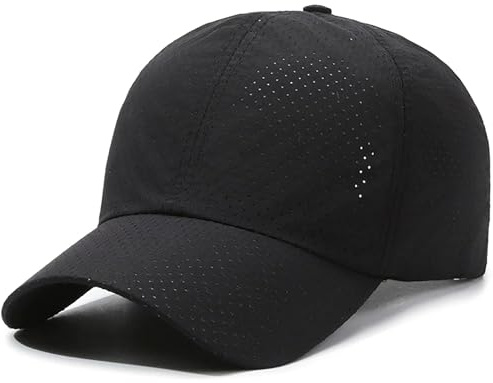 LIMHOO Quick-Dry Mesh Baseball Cap Lightweight Breathable Running Cap Black