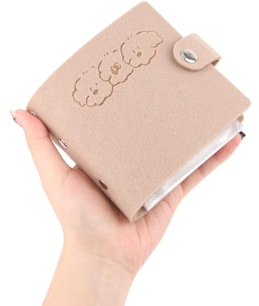Wanciler Mini Photo Album for 2x3 Inch Films 40 Pockets Portable Small Photo Album with Felt Cover Cute Dog Design for Fujifilm Instax Mini 11 12 40 KODAK Mini Photo and Polaroid Snap