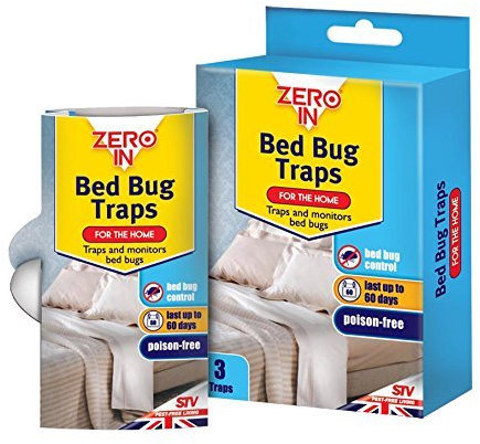 2 X Zero in Bed Bug Traps, Poison-Free Treatment, Bed Bug Detector and Killer, 2 Months Protection (Pack of 3)