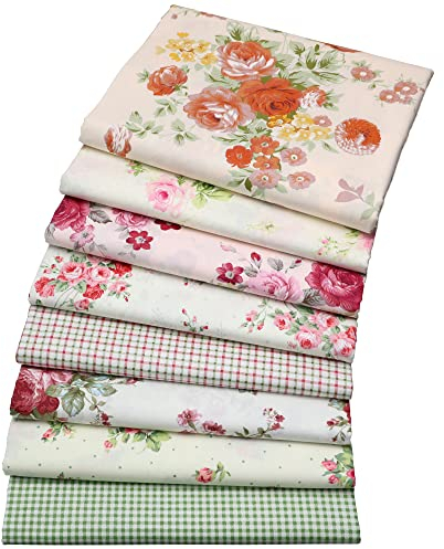 YYSZ 8 Stück 46 cm x 56 cm Baumwollstoff Patchwork Stoffe, Stoffstücke 100% Baumwolle Dünner Stoff Zum Nähen für Alle Arten von Kleinen Handgemachten