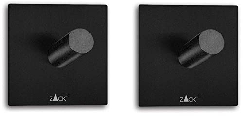 ZACK Edelstahl 2er-Set Handtuchhaken DUPLO Wandhaken Haken schwarz 40353