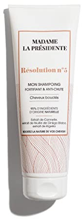 Madame La Présidente - Résolution N°5 Mon Shampoing Anti-Chute – Cheveux Bouclés - Stimule la Croissance – Ralentit la Chute – Fortifie le Cheveu- Made in France - 250 ml