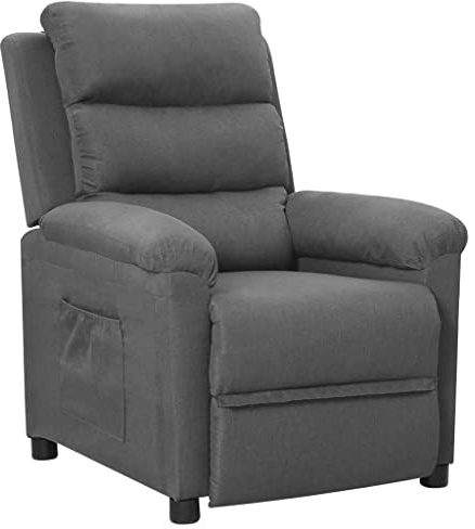 vidaXL Sillón Reclinable Silla Sofá Asiento Butaca Orejero Reposapiés Ajustable Sala de Estar Salón Oficina Muebles de Tela Gris Claro