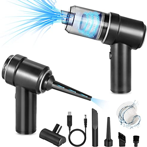 URAQT Aspirador Mano Potente, 3 in 1 Multifunción 120W Aspiradora de Mano Sin Cable 9000PA, USB 4000mah Aspirador Coche Carga Rápida con Filtro Lavable, Aspiradora Sin Cable para Coche Oficina Hogar
