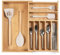 KitchenEdge Premium Besteck- und Utensilien-Organizer für Küchenschubladen, erweiterbar auf 83 cm breit, 11 Fächer, 100% Bambus