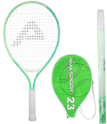 AMA SPORT - AT-X-Green23-7479C - Junior tennisracket - 23 tum - Anpassad för barn 6–8 år - Lätt och hållbar - Nybörjare