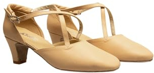 Anniel 2062 - Scarpe da Ballo in Pelle Broadway/Sala. Fondo Scamosciato.Tacco 5cm. Made in Italy (Rosa Pallido, Sistema Taglie Calzature EU, Adulto, Donna, Numero, Media, 36)