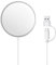 15W Fast Magnetic Wireless Charger, Magnetic Fast Charging Cable (1m), Portable Magnet Charging Pad with Dual Charging Ports (USB-C & USB-A) for iPhone 15/14/13/12/Pro/Pro Max/Plus/mini, Silvery White