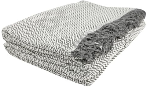 various-Colcha Multiusos para Sofá y Cama,Manta Foulard,Plaid de Práctica de Algodón-Poliéster,Cubresofá Cubrecama 230 x 260 cm,Color Perla